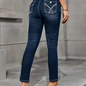 fashion and casual wear with Medium Stretch denim Ankle-Length Pants - Image 4