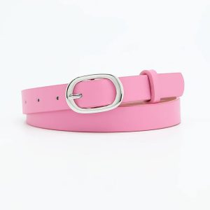 Casual Metal Round Buckle PU Leather Belts - Image 4