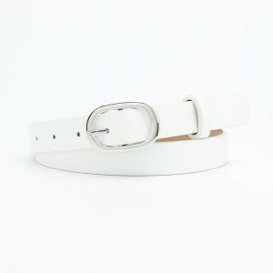 Casual Metal Round Buckle PU Leather Belts - Image 5