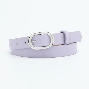 Casual Metal Round Buckle PU Leather Belts - Image 3