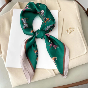 Fourlard Head Band Shawls Warps Neckerchief Square Elegant Scarves - Image 7