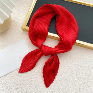 Shawl  Square Pleated Warps Neckerchief Crinkled Hair Scarves