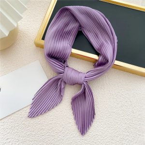 Shawl  Square Pleated Warps Neckerchief Crinkled Hair Scarves - Image 10
