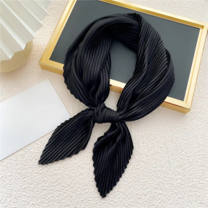 Shawl  Square Pleated Warps Neckerchief Crinkled Hair Scarves - Image 17