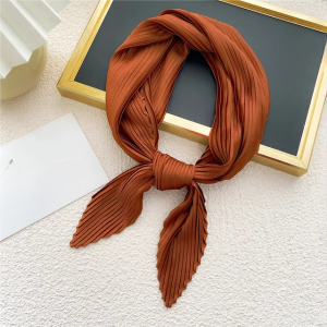 Shawl  Square Pleated Warps Neckerchief Crinkled Hair Scarves - Image 6