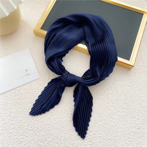 Shawl  Square Pleated Warps Neckerchief Crinkled Hair Scarves - Image 7