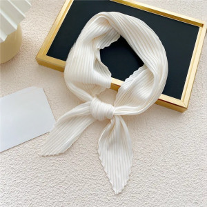 Shawl  Square Pleated Warps Neckerchief Crinkled Hair Scarves - Image 8