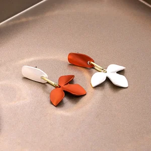 Casual Exaggerated Flower Trend Rose Drop Hanging Sweet Earrings Jewelry - Image 7