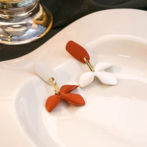 Casual Exaggerated Flower Trend Rose Drop Hanging Sweet Earrings Jewelry - Image 8