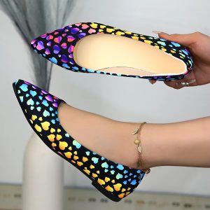 Casual SLIP-ON Pointed Toe Beautiful Flat Synthetic Shoes - Image 3