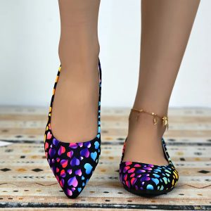 Casual SLIP-ON Pointed Toe Beautiful Flat Synthetic Shoes