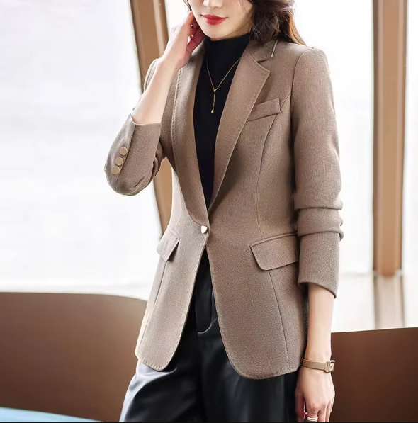 Formal Long Sleeve Single Button Notched Blazers Suit