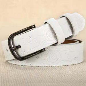Floral Pattern Fashion Pin Buckle Metal Belts - Image 4