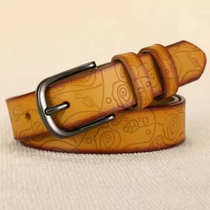 Floral Pattern Fashion Pin Buckle Metal Belts - Image 5