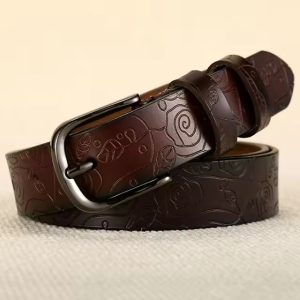 Floral Pattern Fashion Pin Buckle Metal Belts - Image 2