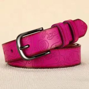 Floral Pattern Fashion Pin Buckle Metal Belts
