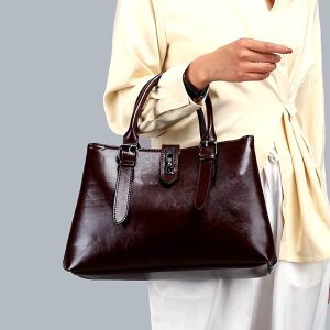 3 Layers Interior Zipper Pocket Large Capacity Tote Shopping Crossbody Shoulder Bag - Image 3