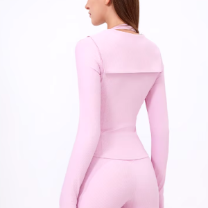 Casual Running Coat Zipper Shirt Overlay Curve Slim-fit Yoga Suit - Image 8