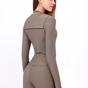 Casual Running Coat Zipper Shirt Overlay Curve Slim-fit Yoga Suit - Image 12