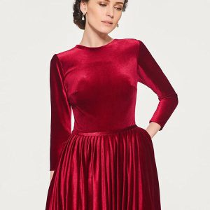 Elegant Jewel Neck 3/4 Length Sleeves A-Line Sash Tea-Length Wedding Guest Mother Dresses - Image 4