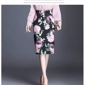 New Chinese Style Simple Slim High Waist Pack Hip Vintage Skirt - Image 5