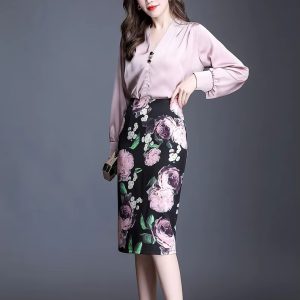 New Chinese Style Simple Slim High Waist Pack Hip Vintage Skirt - Image 4