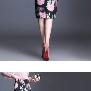 New Chinese Style Simple Slim High Waist Pack Hip Vintage Skirt - Image 6