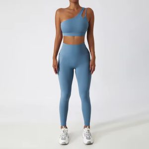 Running Yoga Clothes Sports Bra Fitness Pant Two-Piece Workout Suit - Image 2