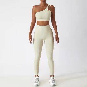 Running Yoga Clothes Sports Bra Fitness Pant Two-Piece Workout Suit - Image 3