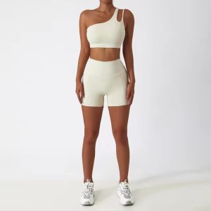 Running Yoga Clothes Sports Bra Fitness shorts Two-Piece Workout Suit - Image 2