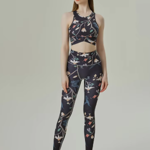 Trendy Push Up Leggings And Bra High Stretchy Two Pieces Yoga Sets - Image 5