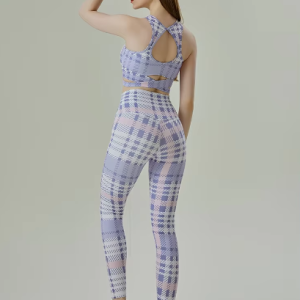 Trendy Shockproof Push Up Leggings And Bra High Stretchy Two Pieces Yoga Sets - Image 2