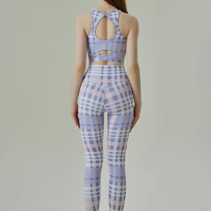 Trendy Shockproof Push Up Leggings And Bra High Stretchy Two Pieces Yoga Sets - Image 3