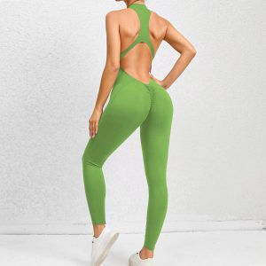 Trendy Zippers Yoga Clothing Jumpsuit Sportswear One-piece Suit - Image 25