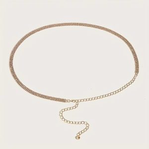 Trendy decorative rhinestone fashionable waist Metal chain Belt - Image 5