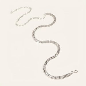 Trendy decorative rhinestone fashionable waist Metal chain Belt - Image 2