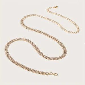 Trendy decorative rhinestone fashionable waist Metal chain Belt - Image 6