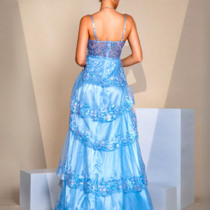 Spaghetti Split Sequin Solid Waist Elegant And Vintage Graduation Maxi Dresses - Image 2