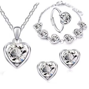 Crystal Heart Fashion Gorgeous Bridal Necklace