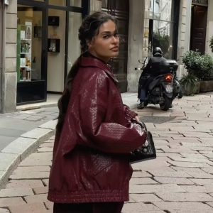 Chic Zipper Braid Leather Lapel Long Sleeve Elastic Streetwear Jacket - Image 11
