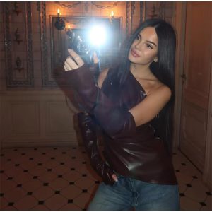 One Shoulder Leather Vest With Gloves Slim Irregular Sleeveless Waistcoat Street Solid Top - Image 12