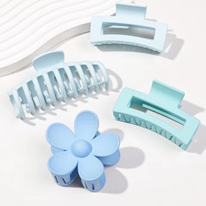 4Pcs Hair Claw Clips Accessories with Multi-Styles Flower Claw Clips for Thick Hair