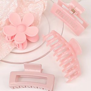 4Pcs Hair Claw Clips Accessories with Multi-Styles Flower Claw Clips for Thick Hair - Image 6