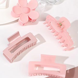 4Pcs Hair Claw Clips Accessories with Multi-Styles Flower Claw Clips for Thick Hair - Image 8