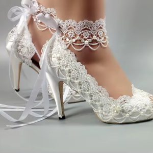 Lace-Up Peep Toe Open side fashion High heels platform shoes - Image 9