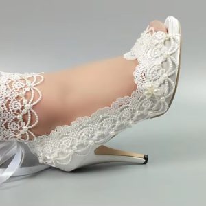 Lace-Up Peep Toe Open side fashion High heels platform shoes - Image 5