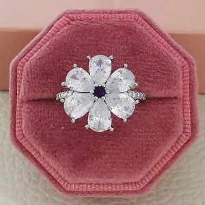 Luxury Pear Petals Designer Flower Silver Color