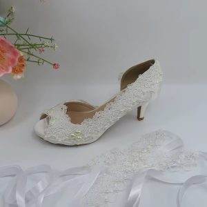 Lace-Up Peep Toe Open side fashion High heels platform shoes - Image 12