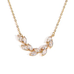 Stylish Flower Pattern Cubic Zirconia Necklace