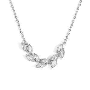 Stylish Flower Pattern Cubic Zirconia Necklace - Image 2